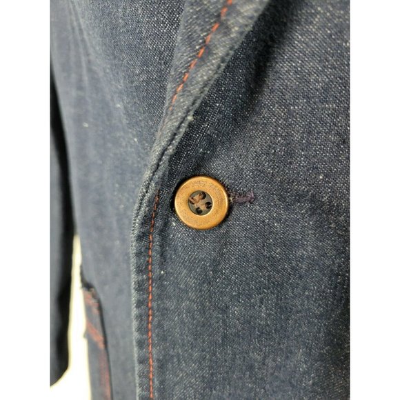 Vintage 70s JC Penney Fashions Denim Jean Unstructured Sport Coat Jacket 38 - Picture 7 of 9